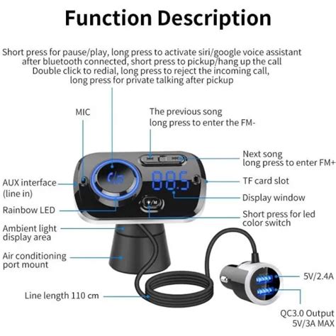 Kabelloser Fm Sender F R Auto Bluetooth Adapter Mit Ladeger T