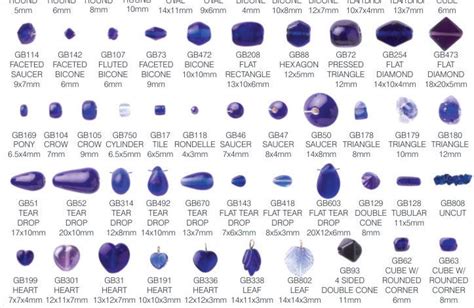 Bead Shapes 3 Bead Size Chart Wholesale Glass Beads Glass Beads