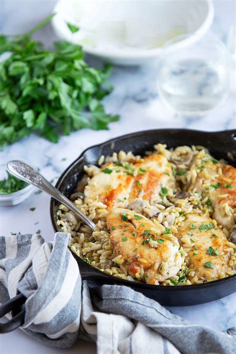 One Pot Chicken Marsala Orzo