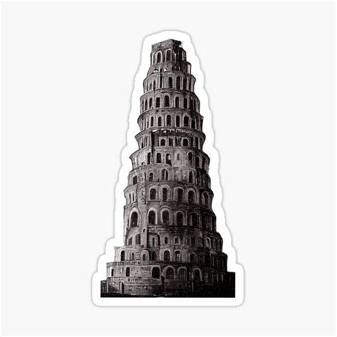 Tower Of Babel Sketch Babel Tower Sticker For Sale By Mg S Redbubble