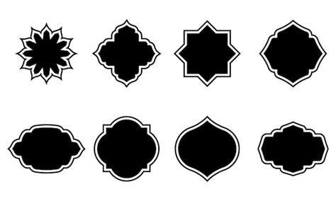 Premium Vector | Set of islamic shape illustration flat islamic door and arabic window shape ...