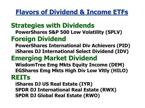 PPT - Building a Dividend & Income Portfolio with ETFs PowerPoint ...