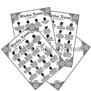 Witches Runes Stone Cards Meaning Correspondents BOS Book Of Etsy