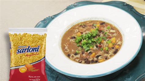 Sopa de feijão macarrão argolinha Sarloni Villoni Alimentos