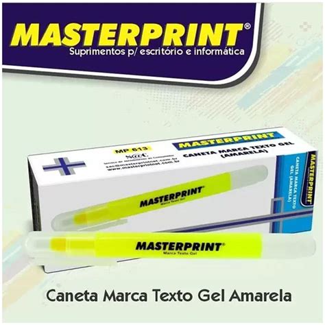 Kit De Marca Texto Gel Amarelo Caixa Unidades Masterprint Mp