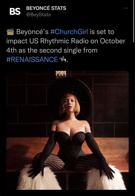 CHURCH GIRL will be the next single off of RENAISSANCE. Thoughts? : r/beyonce