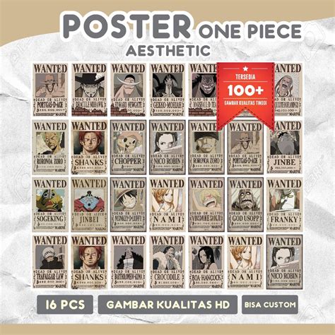 Jual Poster Dinding Aesthetic One Piece Bounty Hiasan Dinding A A A