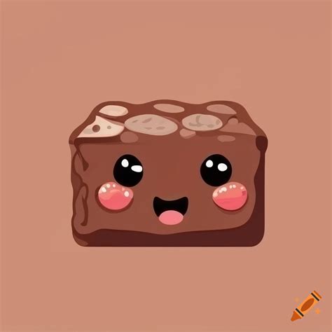 Cute Minimalistic Chocolate Brownie With Big Eyes On Craiyon