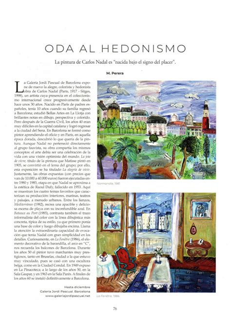 Oda Al Hedonismo La Pintura De Carlos Nadal Es Nacida Bajo El Signo