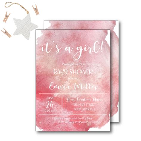 Girl Baby Shower Invitation - Rose Paper Press