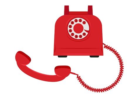 Alte Vintage Telefon Cartoon Illustration Premium Vektor