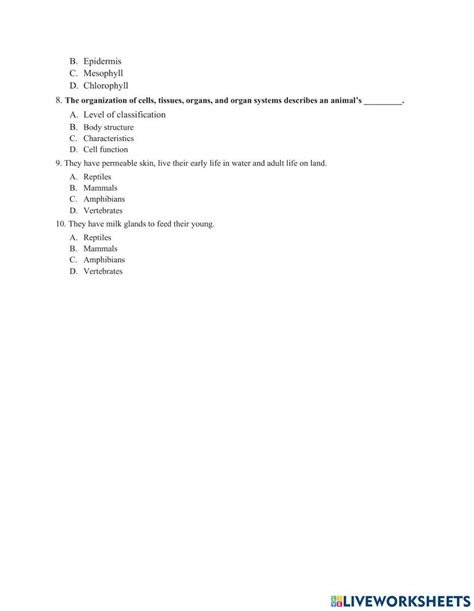 Science 8 Worksheet Live Worksheets