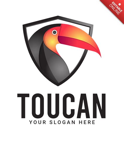 Modèle De Conception De Logo De Bouclier Doiseau Coloré Toucan Modèle De Design Gratuit