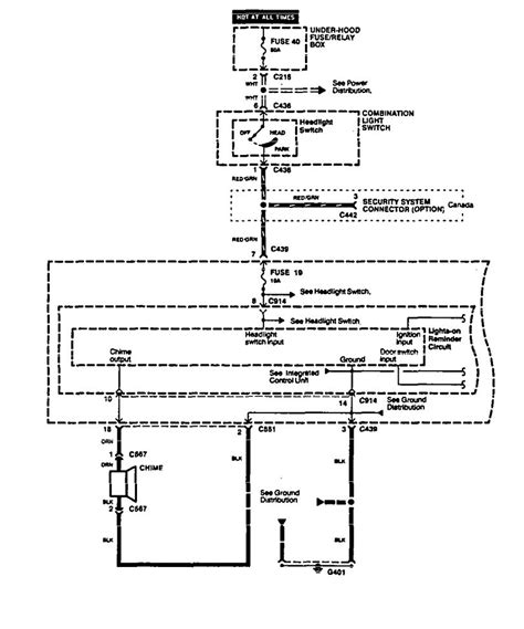 Acura Integra 1994 Wiring Diagrams Key Warning