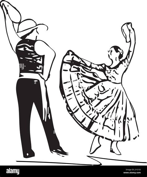 Ilustración De La Pareja De Bailarines Ilustración Vectorial Imagen