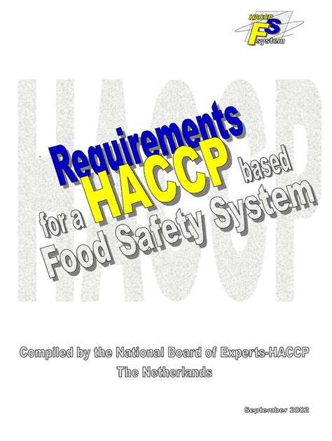 Fillable Online Requirements For A Haccp Based Food Safety System Fax Email Print Pdffiller