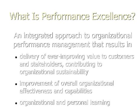 performance excellence powerpoint