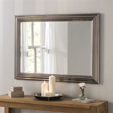 Yg701 Dark Chrome Modern Rectangle Wall Mirror Suitable For Hallway