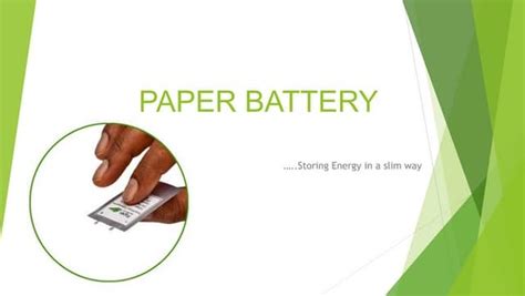 Presentation on Paper battery