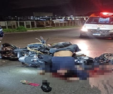 Notícias IMAGENS FORTES Violenta colisão entre duas motocicletas