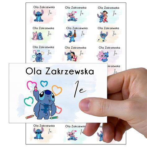 Naklejki Na Zeszyty Do Szko Y Stitch Imi Szt