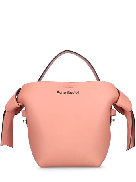 Acne Studios Mini Musubi Leather Top Handle Bag Salmon Pink