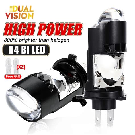 Dualvision Projetor H4 Lens LED L Mpadas De Farol De Carro Luz Baixa