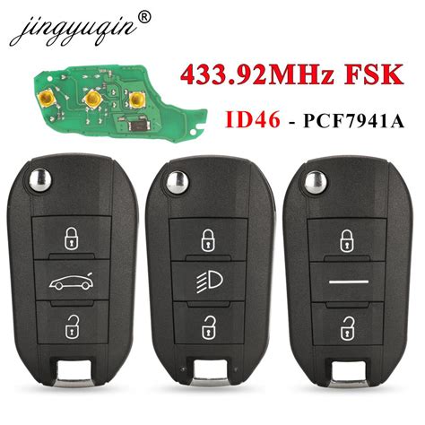 Jingyuqin Mhz Id Pcf Car Remote Key Buttons Fob For