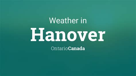 Weather for Hanover, Ontario, Canada