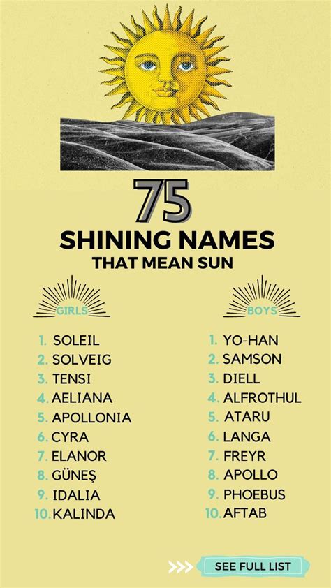 Names That Radiate Like Sunshine