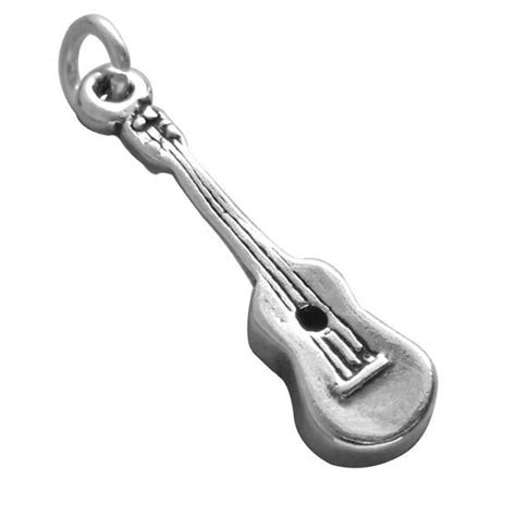 Ukulele Charm Guitar 925 Sterling Silver Pendant Charmarama