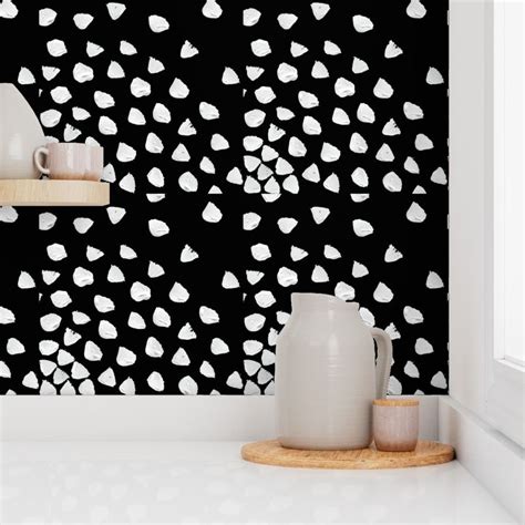 Paint Splotches // Black - Photo Tiles Wallpaper | Spoonflower