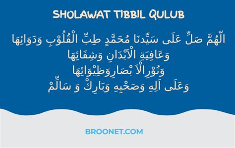 Lirik Sholawat Tibbil Qulub Lengkap Dengan Artinya Broonet