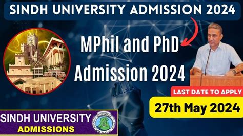 Sindh University Admissions MPhil And PhD Admissions 2024 2025