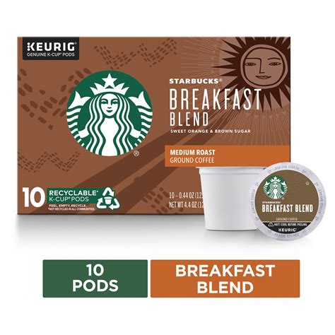 Starbucks Breakfast Blend Coffee K-Cup Pods | Medium Roast | Coffee ...