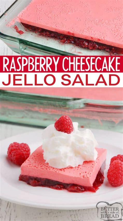 Raspberry Cheesecake Jello Butter With A Side Of Bread