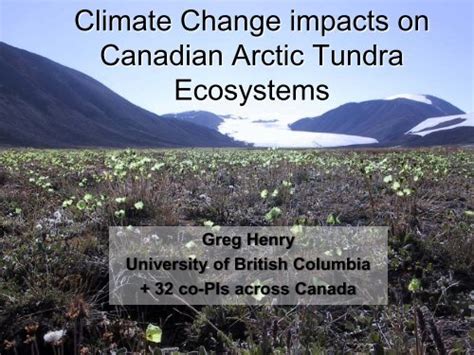 Climate Change impacts on Canadian Arctic Tundra Ecosystems by ...