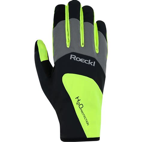 Roeckl Sports Rapallo Cycling Gloves Dress Black Fluo Yellow 9202