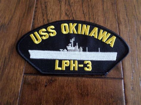 USS OKINAWA LPH-3 U.S NAVY SHIP HAT PATCH U.S.A MADE 3 X 6 HEAT TRANSF ...