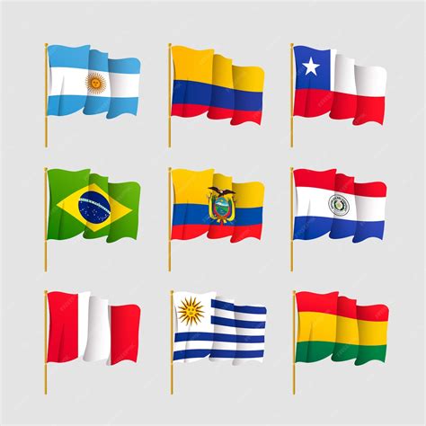 Free Vector | South america flags element collection