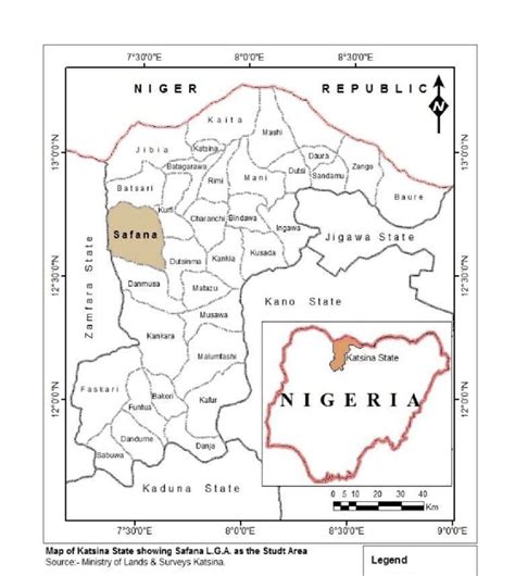 Map of Katsina State showing Safana LGA | Download Scientific Diagram