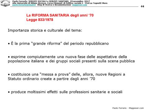 Paolo Ferrario I Servizi Sociali E I Servizi Sanitari Universit Di