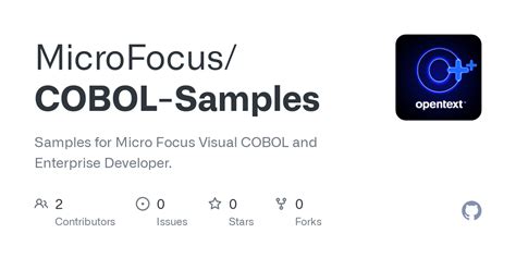 GitHub MicroFocus COBOL Samples Samples For Micro Focus Visual COBOL