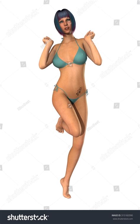 Beautiful Sexy Woman Bikini On White 스톡 일러스트 Shutterstock