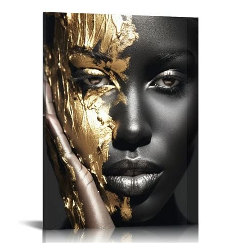 Jeuxus Black Woman Wall Art African American Wall Art Canvas Framed