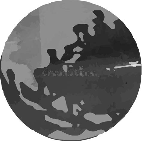 Monochrome Watercolor-like Illustration of a Round Earth Stock Illustration - Illustration of ...