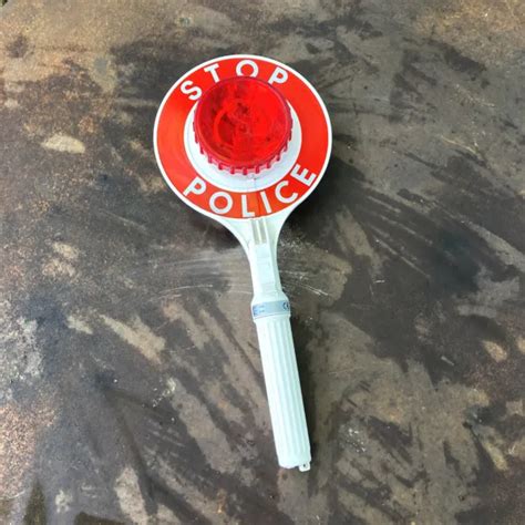 Vintage Police Stop Sign Traffic Light Wand Baton Retro Collectable