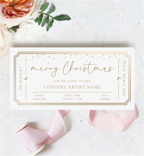 Christmas Concert Ticket T Voucher Template Fully Custom Printable