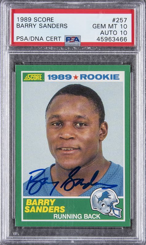 Lot Detail - 1989 Score #257 Barry Sanders Signed Rookie Card - PSA GEM ...