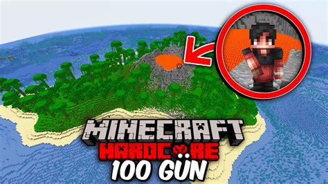 Minecraft Hardcore da Issız VOLKAN Adasında 100 Gün Hayatta Kalmak